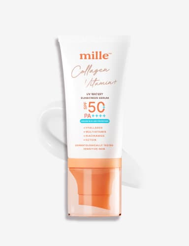 MILLE กันแดด 5 เท่า COLLAGEN VITAMIN+ WATERY SUNSCREEN SERUM SPF50 PA++++