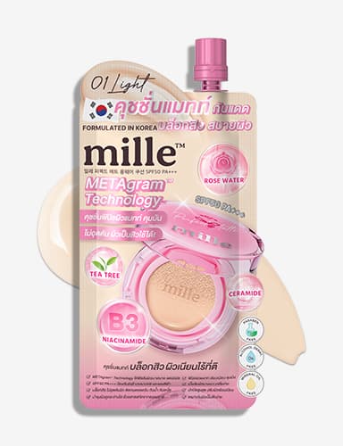 MILLE คุชชั่นแมทต์ PERFECT MATTE LONGWEAR CUSHION SPF 50 PA+++ 6 G.