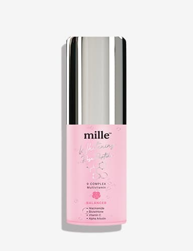 MILLE น้ำตบผิวกระจ่างใส่ WHITENING ROSE PEPTIDE 9 COMPLEX MULTIVITAMIN BALANCER 35 ML.