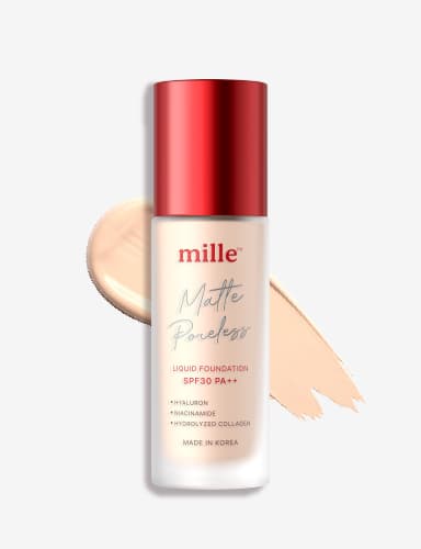 MILLE รองพื้นไฮยา MATTE PORELESS LIQUID FOUNDATION SPF30 PA++ 30 G.